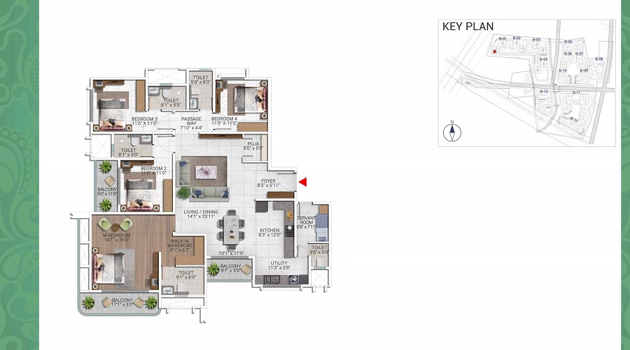 4 BHK Floor Plan